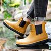 Couple Elastic Rain Boots Short Tube Waterproof Fashion Simple European and American Fishing Rain Outdoor Can Wear Versatile Rain Shoes