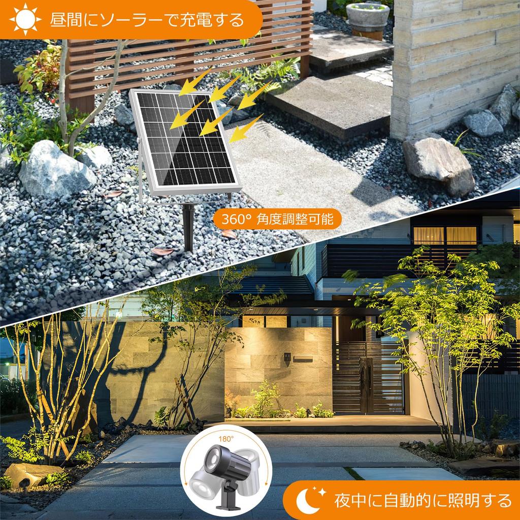 MEIKEE Solar Gartenleuchte mit Fernbedienung Stilvolle Außen-Solar-Separate-Leuchte Automatisch 6000mAh Hoch IP66 3 Farben 3 Dimmbar Kontinuierliche Zeitschaltung Speicher