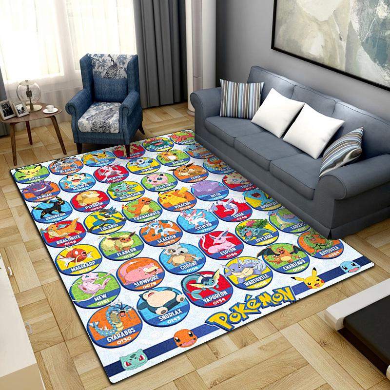 Pokemon Anime Pattern Print Rug Living Room Home Fashion Decoration Office Desk Chair Carpet LXR126