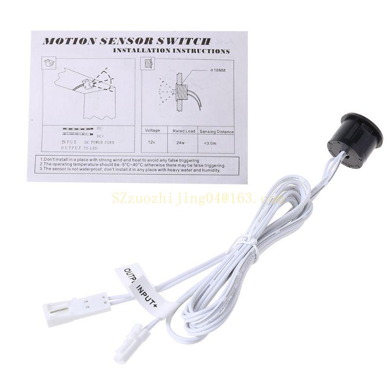 

DC12V Auto PIR Motion Activated Switch LED Lighting Induction Detector LED Motion Switch top sale 12V білий