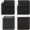 Sofa Set 6 Pieces Black Poly Rattan and Steel