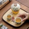 Ceramic Teapot Cup Set Outdoor Travel Tea Set Kung Fu Tea Set Glass Ceramic Teapot 1 Pot 2 Cups Storage Portable Tea Accessories