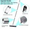 2 In 1Rubber Broom Carpet Rake With Squeegee Long Handle For Pet Hair Fur Remover Broom Fluff Carpet Hardwood Floor No Scratch