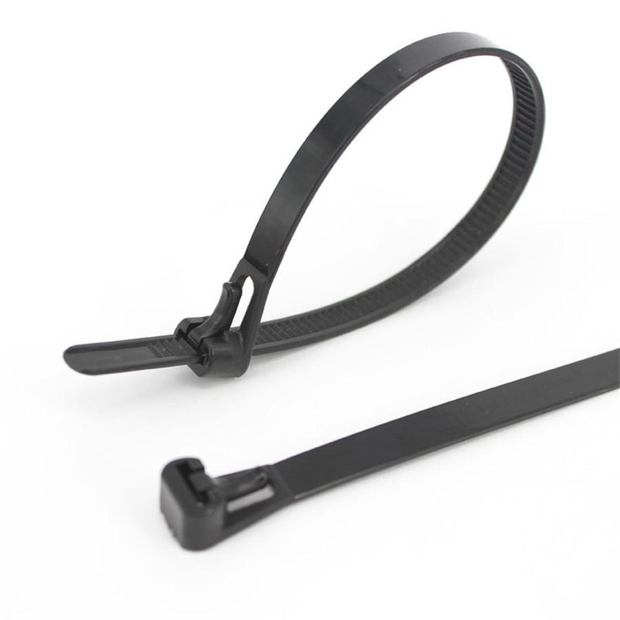 100Pcs Black Nylon Cable Ties Wire Line Fixed Fastener Zip Straps Tie Wraps 30cm