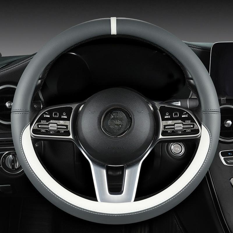 

New car steering wheel cover breathable and anti-slip car decoration 37-38 cm steering wheel cover accessory серый