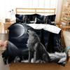 Bedclothes Wolf Printed Unique Design Duvet Cover Set Home Decor Vintage Bedding Cover SetQueen Size Warm Soft And Breathable