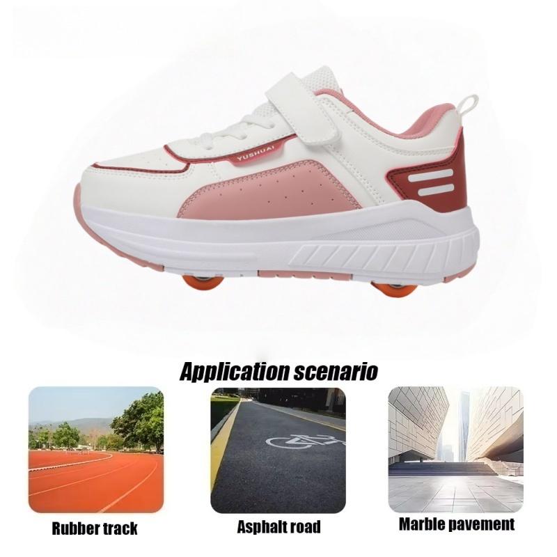 Girls' Invisible Rolling Shoes Double Wheel Transformable Men's Children's Inline Skates New Model Sports Entertainment