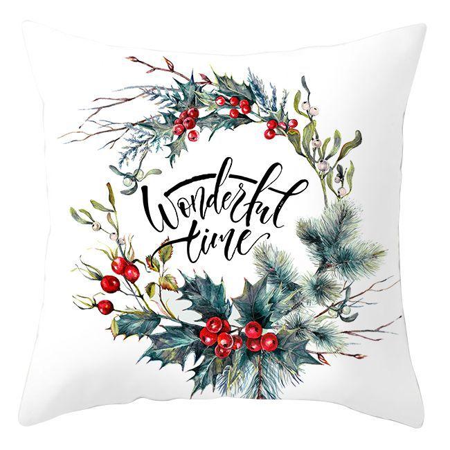 Cross-border Wholesale Christmas Pillow Covers Printed Holiday Sofa Car Pillow Waist Back Cushion Cover