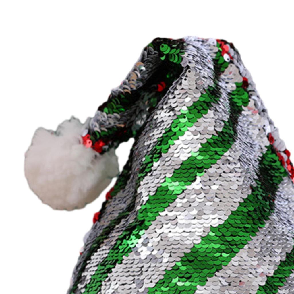 Pailletten Weihnachtsmütze Kappe Kopfbedeckung Weich Dekorativ für Erwachsene Kostüm Kopfbedeckung