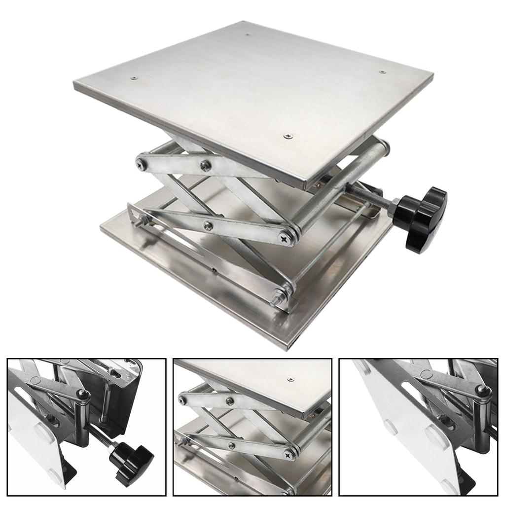 Stainless Steel Lift Tables Mini Portable Lab Lifting Platform Stand Rack for Chemistry Biology Experience Soldering