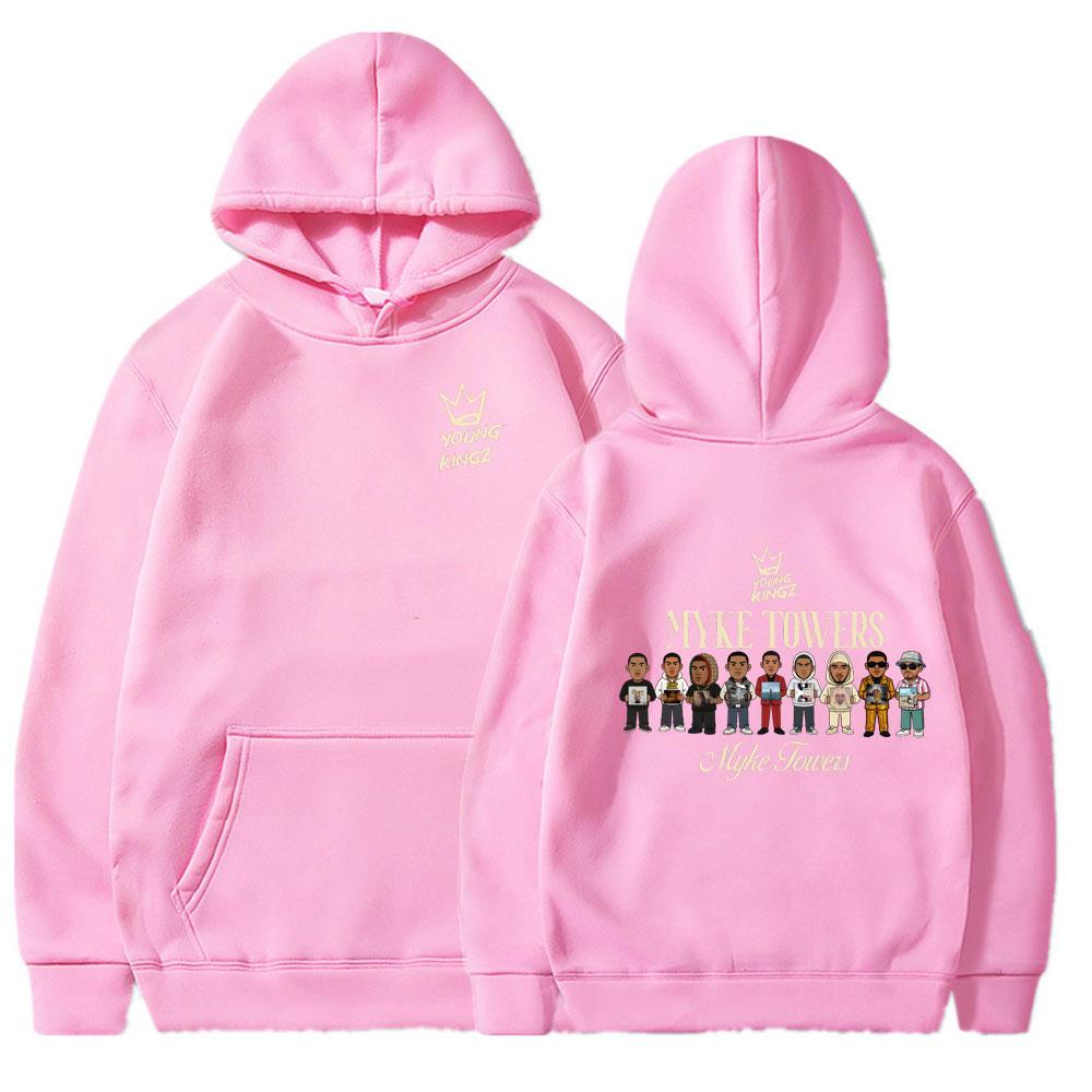 Rapper Myke Towers Album Cover Hoodies Men Women Fashion Hip Hop Oversized Streetwears Loose Couple Style Aesthetic Sweatshirts