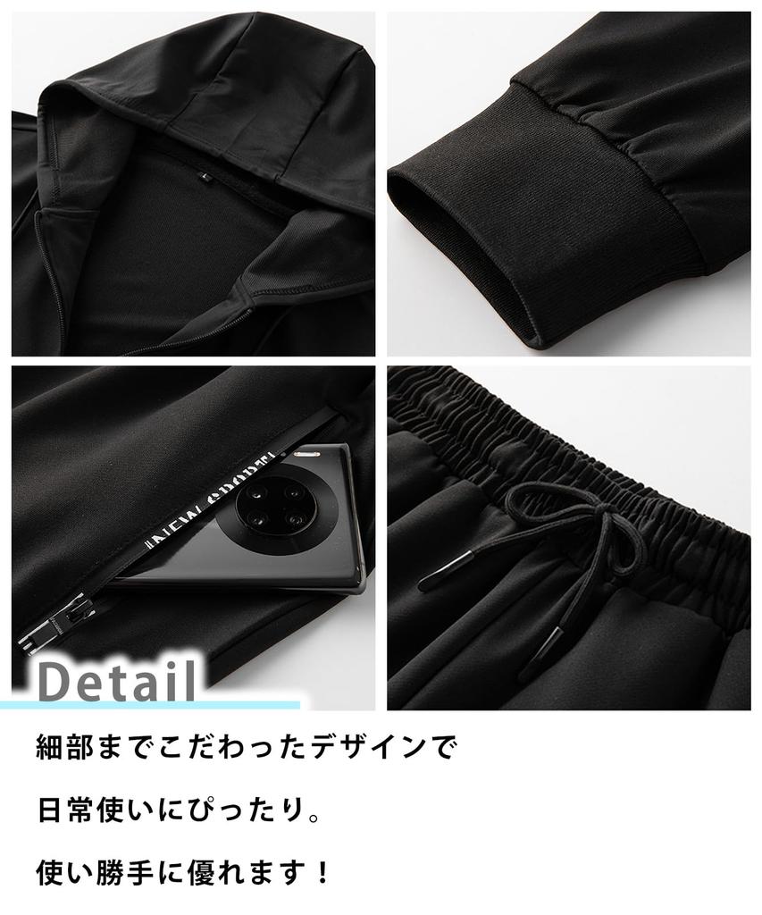 Tracksuit Workout J.STORE Men's 2-Piece Set, Stretch, Moisture-Wicking, Quick-Drying, Breathable, Lightweight, Comfortable, Black, Wear, Casual,