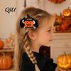 Funny Halloween Clips 1 Pair Girl Hairpins, Anti-Slip Clip Design Bang Hair Pins, 3D Bow Decorative Hairpin Pumpkin Skull Eyes Shape Clips,