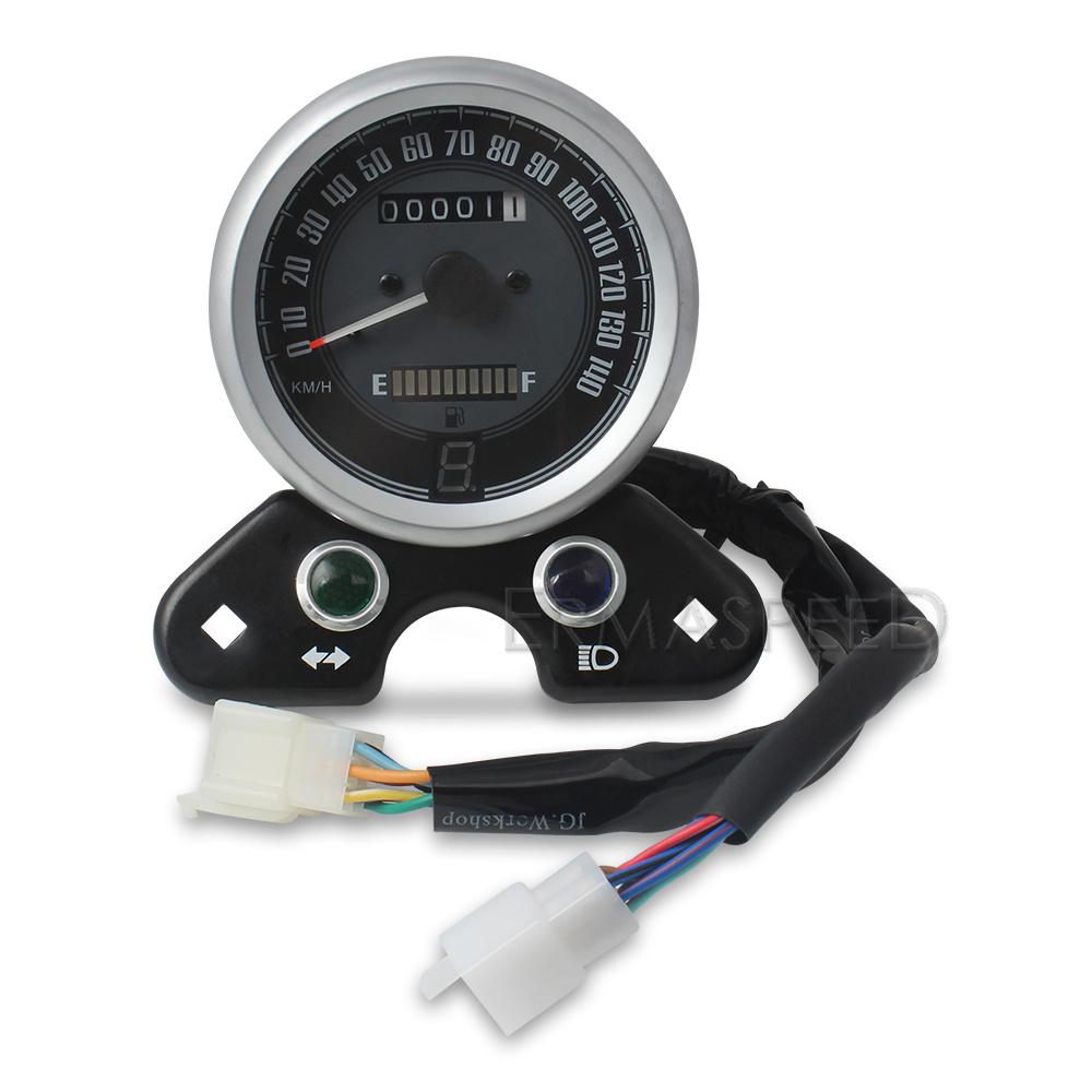 

Ретро спидометр мотоцикла, цифровой одометр, ЖК-дисплей, цифровой интерфейс, датчик уровня топлива, спидометр, совместимый с CG125 1 PCS