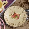 Luksusowy Ceramiczny filiżanka do kawy w stylu angielskim z kwiatami Zestaw sosjerek Porcelana kostna Śniadanie Popołudniowa filiżanka do herbaty z kwiatami ze łyżeczką