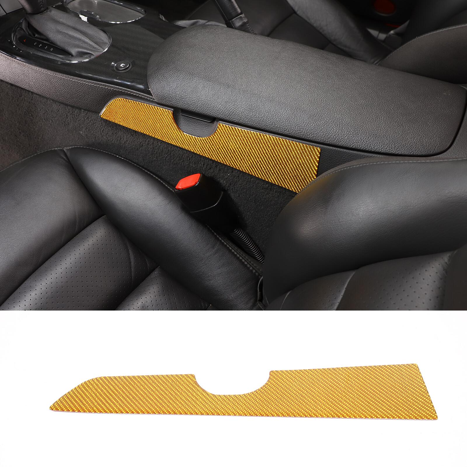 Yellow Carbon Fiber Armrest Box Side Trim Panel Sticker For Corvette C6 2005-13