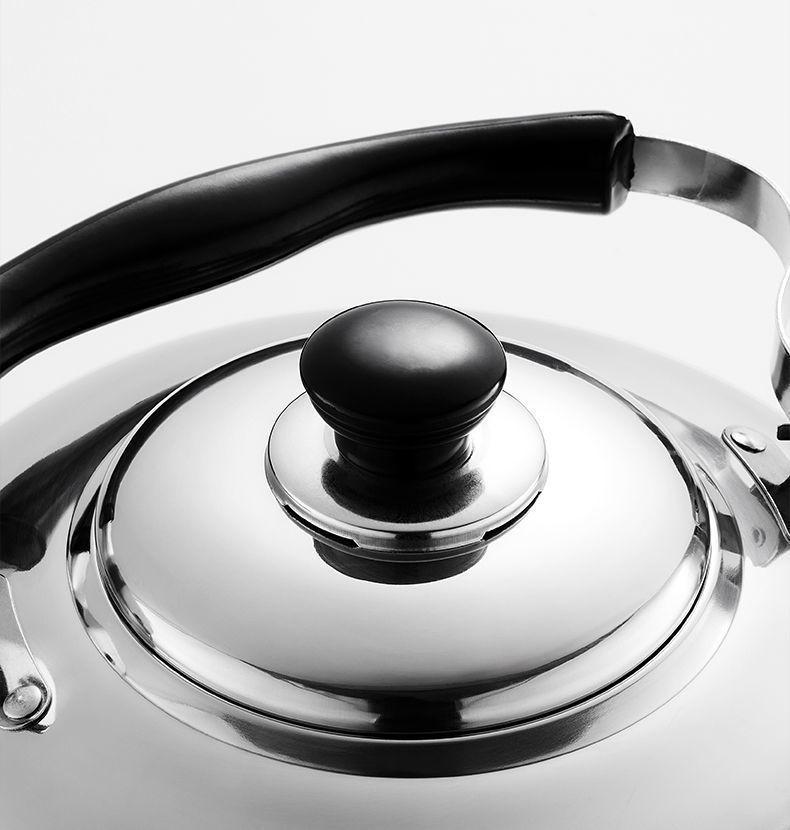 304 Stainless Steel Large Capacity Whistling Kettle for Gas, Open Flame & Induction Stoves.