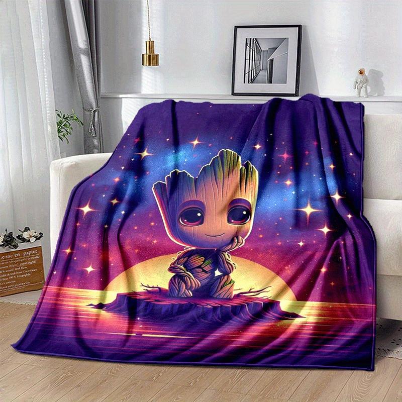 1pc Groot Printing Blanket - Soft, All-Season Throw for Office Blanket, Personalized Gift with Adorable Cartoon Design