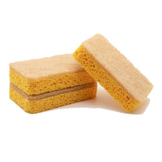 5Pcs Durable Cleaning Sponge Efficient Cotton Pulp Portable Oil-resistant Dishwashing Pad for Home