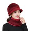 New Arrival Elderly Women's Hat Plush Lining Warm Short Brim Beret, Mother Grandma Knitted Hat