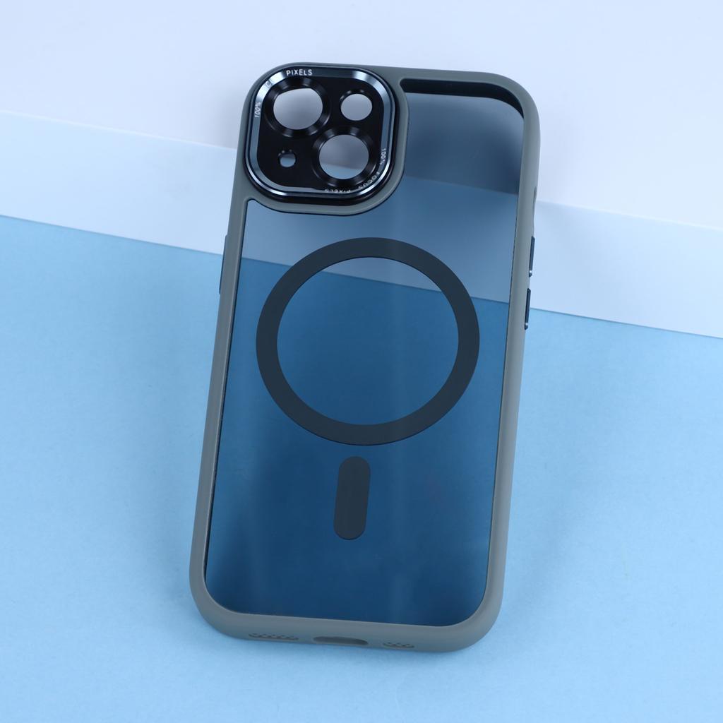 For iPhone 15 Plus Magnetic Case TPU + Acrylic Hybrid Phone Shell