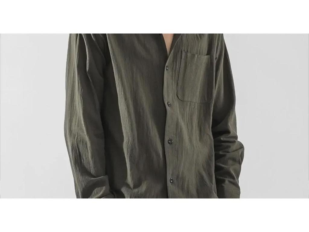 Men's Long Sleeve Linen Shirt - Autumn Chinese Style, Loose Fit, Cotton and Linen Casual Jacket