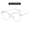Metal Frame Cat Eye Eyeglass Diamond Bordered Anti Blue Light Glasses Fashionable Vintage Women Eyewear