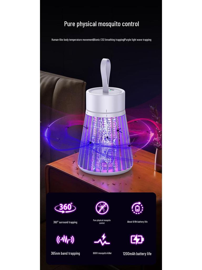 2024 Multifunctional Portable Mosquito Killer Lamp: Electric Shock & Camping Light Combo for Indoor/Outdoor Use