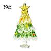 Decorative Christmas Collectibles Hand Blown Glass Tree Figurine, Mini Tabletop Seasonal Window Display Decor Xmas Ornament, Handmade Desktop Holiday