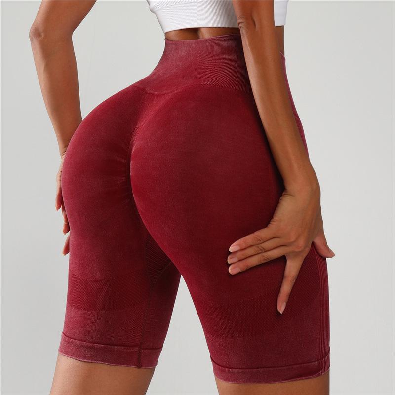 Frosted Seamless Yoga Pants: Women's Quick-Dry Butt-Lifting Sports Shorts & Three-Quarter Pilates Pants