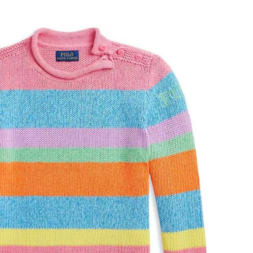 Polo Ralph Lauren Rainbow Stripe Cotton Crew Neck Sweater Kids sweater 313935055-001