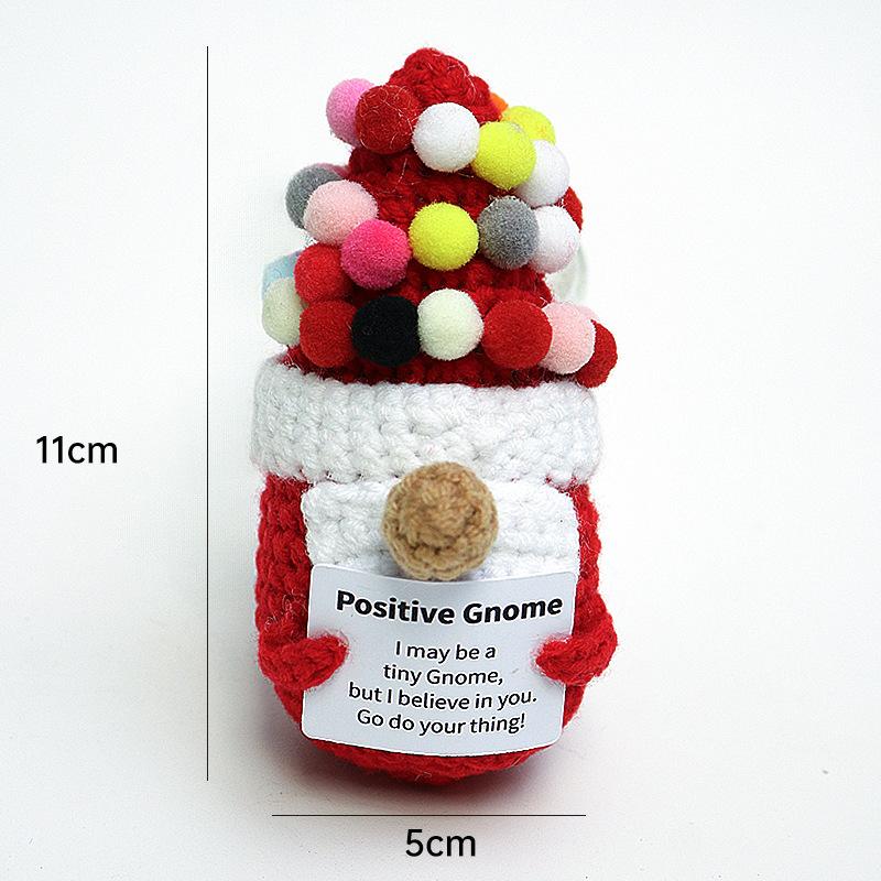 Positive Crochet Dog Doll With Affirmation Card Home Room Decoration Funny Handmade Plush Wool Doll Ornaments Christmas Gifts
