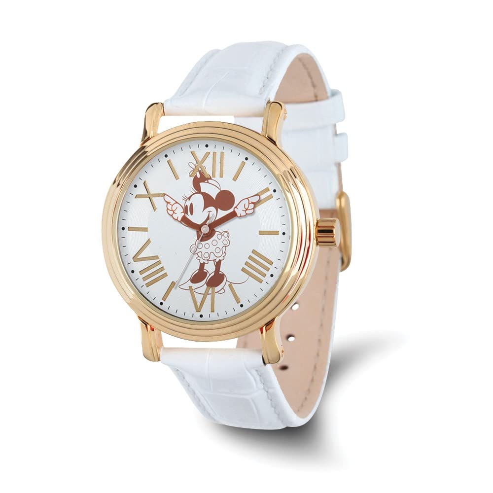 

Disney Womens w001859 Minnie Mouse Analog Display Quartz White Watch