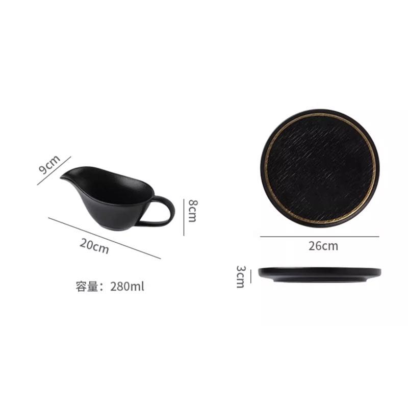 Ceramic Gravy Boats Seasoning Pot Steak Plate Black Pepper Tomato Sauce Cup Steak Sauce Pot Ceramic Steak Sauce Bucket Tableware