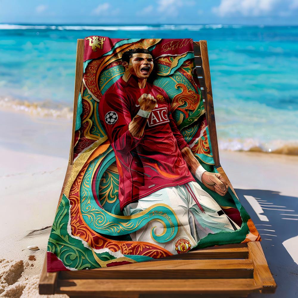 Cristiano Ronaldo Beach Towel Soft Durable Quickdry Comfortable Lightweight Suitable For Swimming Gym Camping Yoga Vacation
