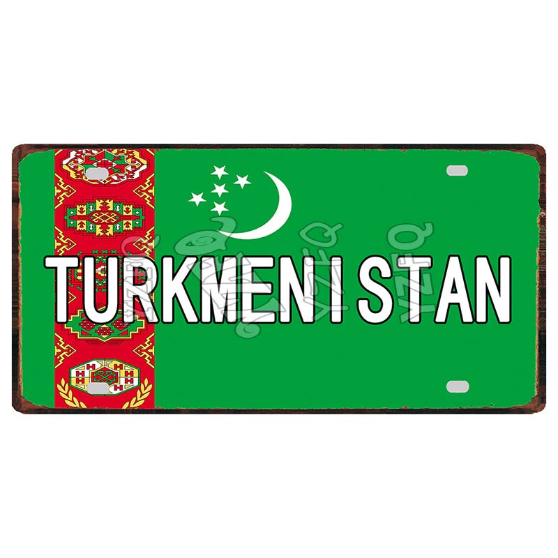 [YZFQ ]30X15CM Nationalflagge Marokko Norwegen Zypern Metallblechschild Stadt Reise Souvenir Wand Kneipe Geschäft Heimhandwerk Dekor DC-1345B