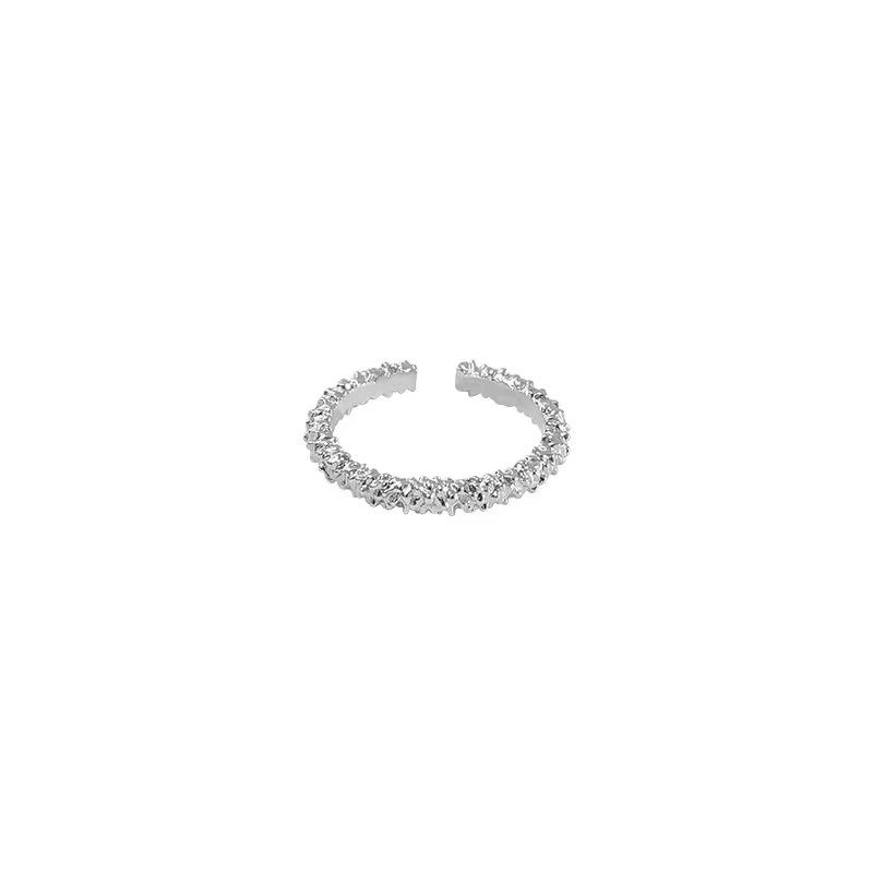 High-end Women's New Ins Ring Texture Gypsy Niche Design Women's Open Knuckles Fashion Personalized Ring