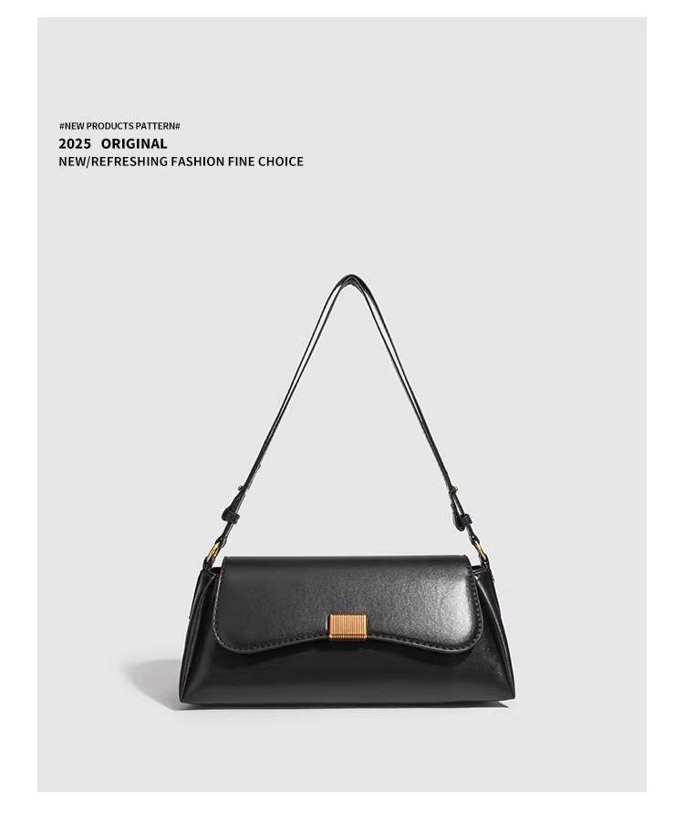 Spring And Summer Niche Black Simple Underarm Baguette Bag Women'S Premium Super Fire Shoulder Messenger Bag Small Bag