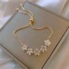 1pc Brick-Inlaid Snowflake Zirconia Fashionable Simple Bracelet - High-End, Versatile Ornament with Elegant