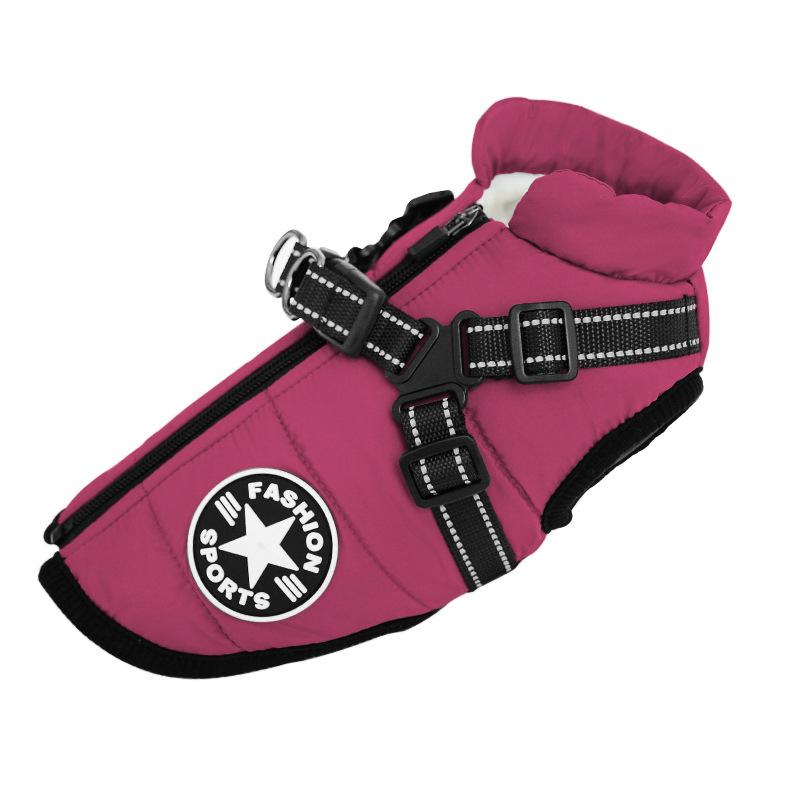 S-5XL Pet Dog Jacket with Harness Winter Warm Dog Vest Clothes Outdoor Waterproof Dog Coat for Small Medium Large Dogs