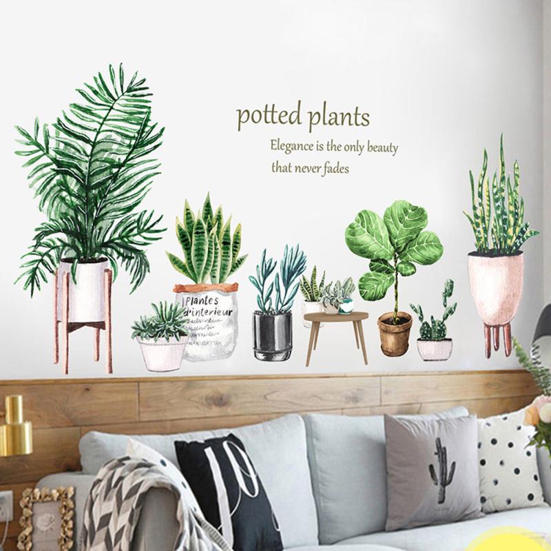 Leaves Pattern Wall Sticker Modern Art Decal Mural for Kids Rooms Home Decor