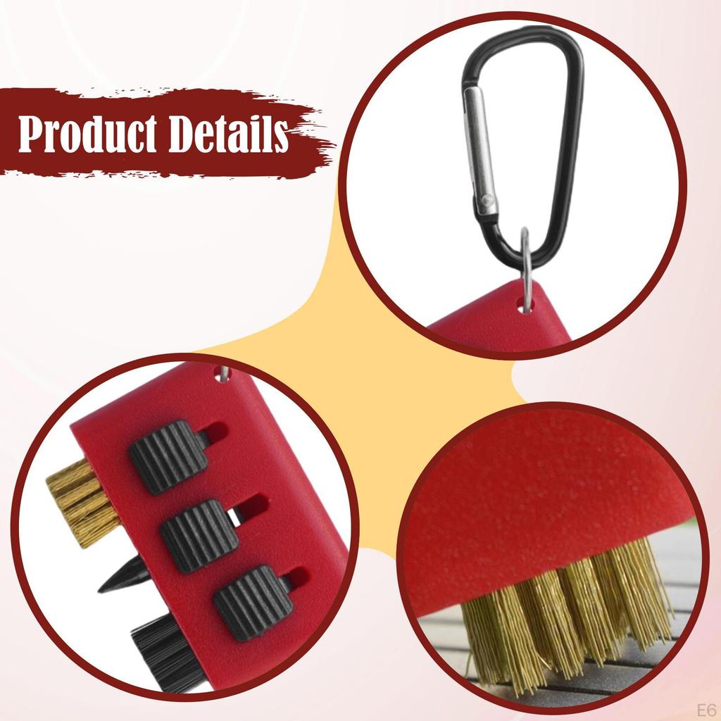 Golf Club Cleaning Brush 3 in 1 Groove Cleaner Tool for Tournament