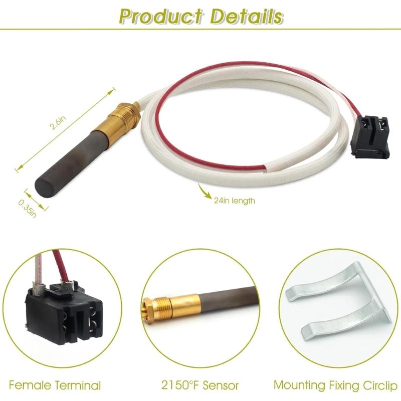 Universal Water Heaters Thermocouple Replacement Set Offers Easy 15 Minutes Installation Without Tool For Quick Gas Valv