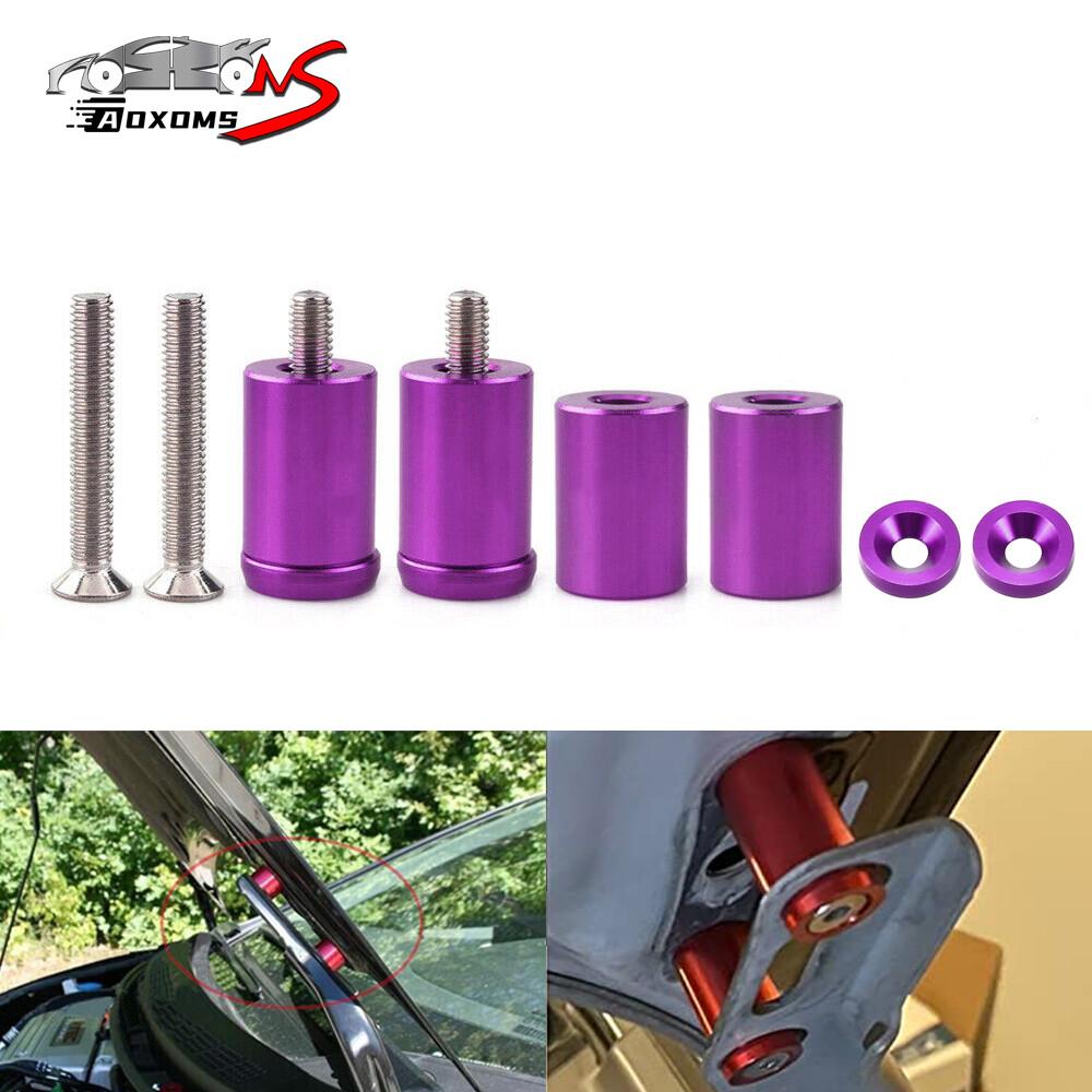 4pcs Purple Universal Engine Hood Vent Spacer Riser Kit for Turbo Motor Swap