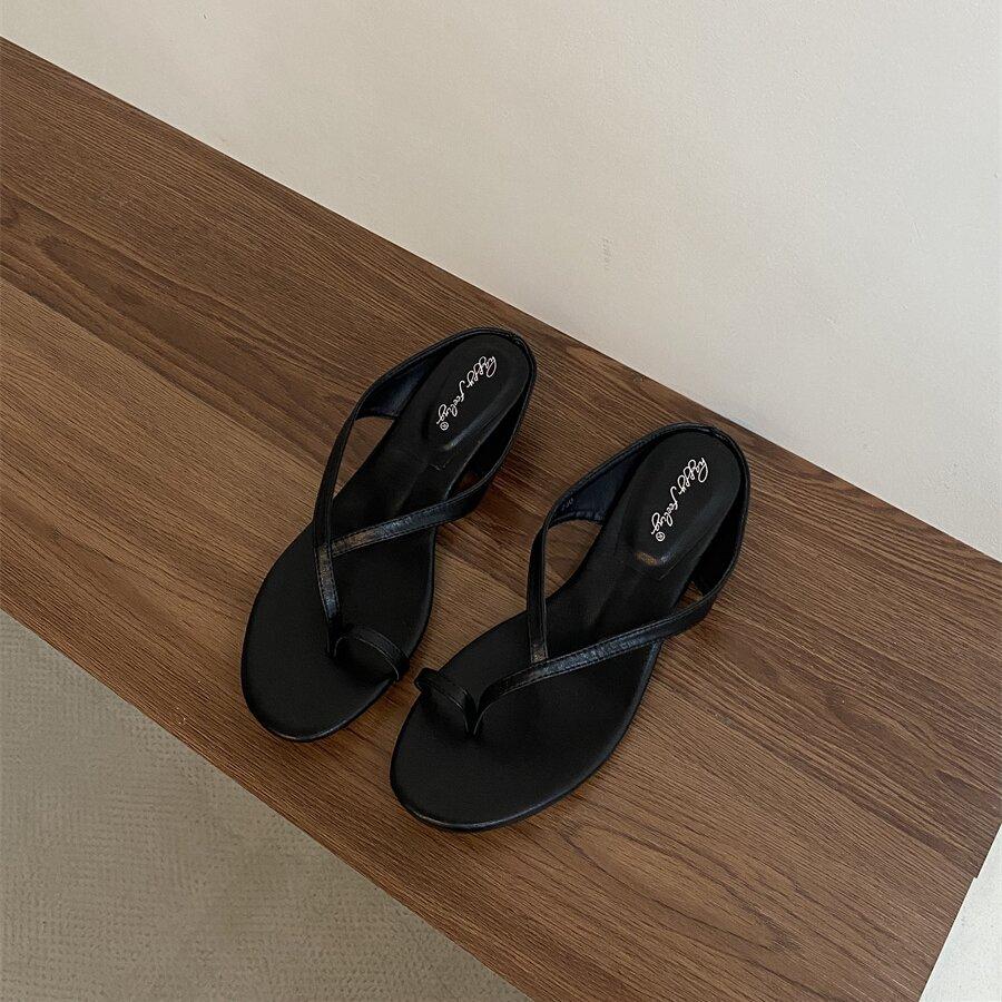 

Fashion Bailamos Summer Square Low Heel Women Slipper Fashion Narrow Band Ladies Sandal Outdoor Beach Casual Slides Shoes Big Size 40 40 чёрный