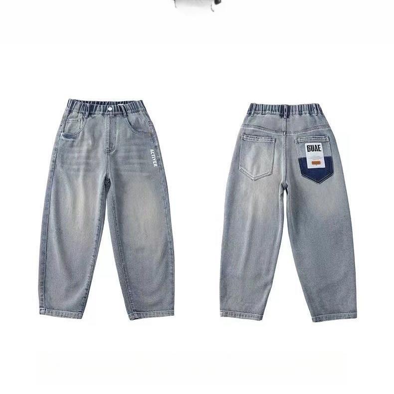 Kalhoty Jaro a Podzim Chlapecké Džíny Módní a Pohledné Dětské Kalhoty Svrchní Kalhoty