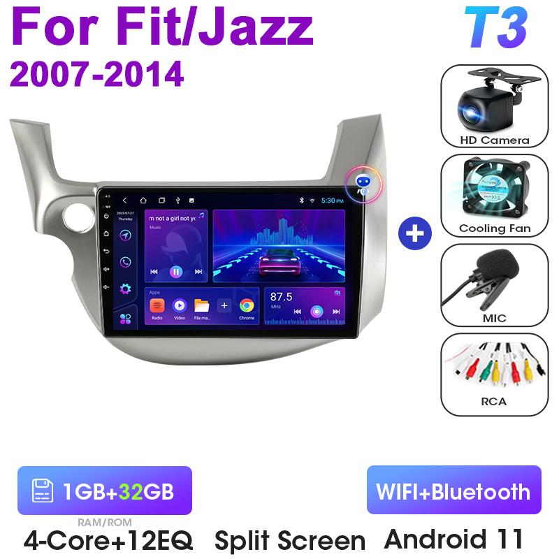 2 Din Android 12 Car Radio For Honda FIT JAZZ 2007 - 2014 Multimedia Video Player Navigation GPS Stereo Carplay Auto 4G RDS DVD
