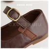 XSHX "Barn Style" London Style Children's Leather Shoes Spring and Autumn Velcro Retro Wide Last [Wenzhou Shoes]