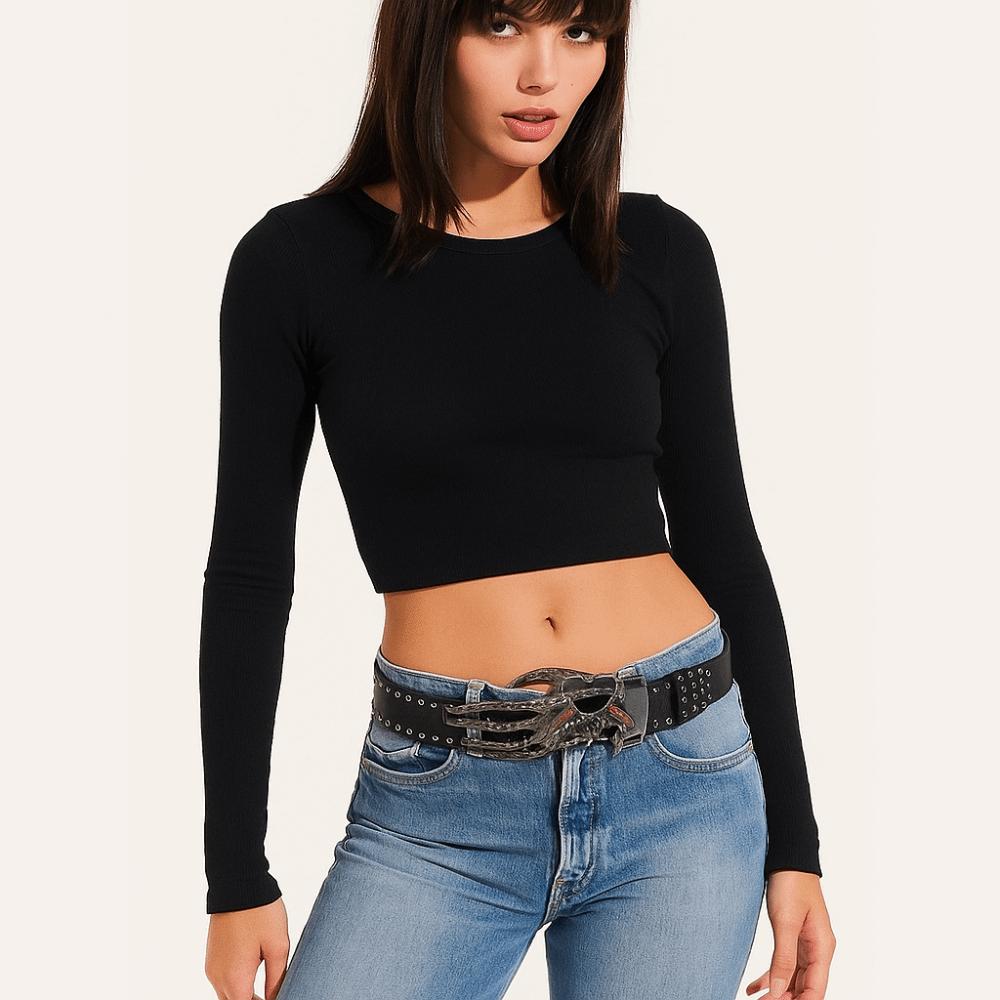 American Punk Love Hand Palm Belt Jeans Decor PU Leather Waistbands Skull Rivet Belt  Youth