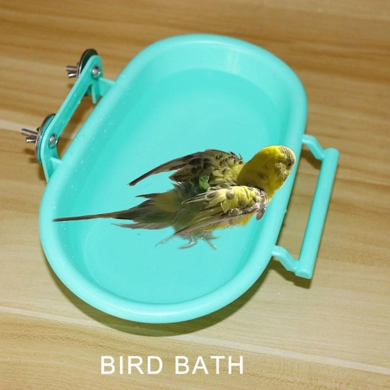 Screw Bird Bathtub for Parrots Birdcage Hanging Shower Basin Parrot Bathing Tray Cage Bathing Tub for Various Size Bird